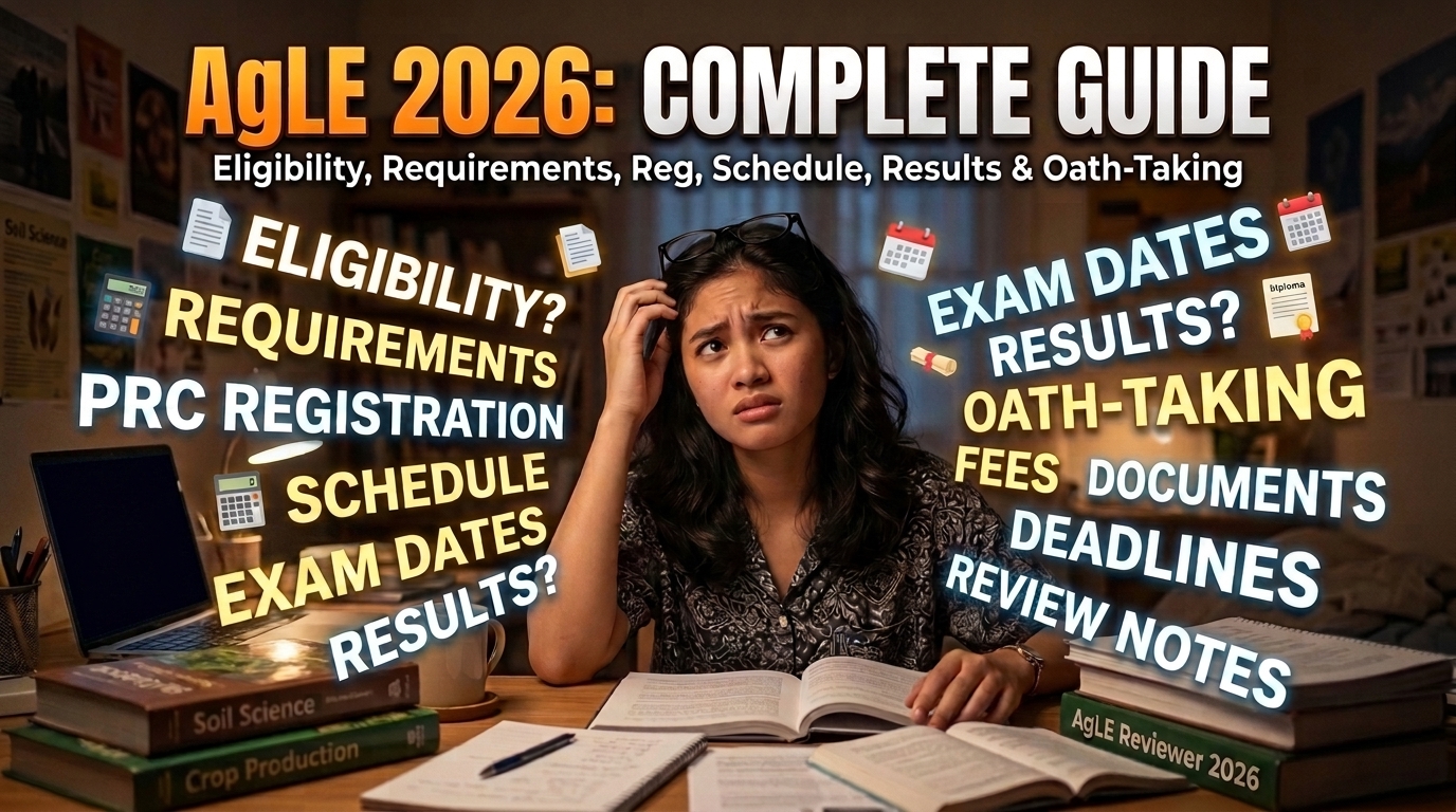 Agriculture Licensure Examination (AgLE) 2026 Complete Guide: Eligibility, Requirements, Registration, Schedule, Results, and Oath-Taking
